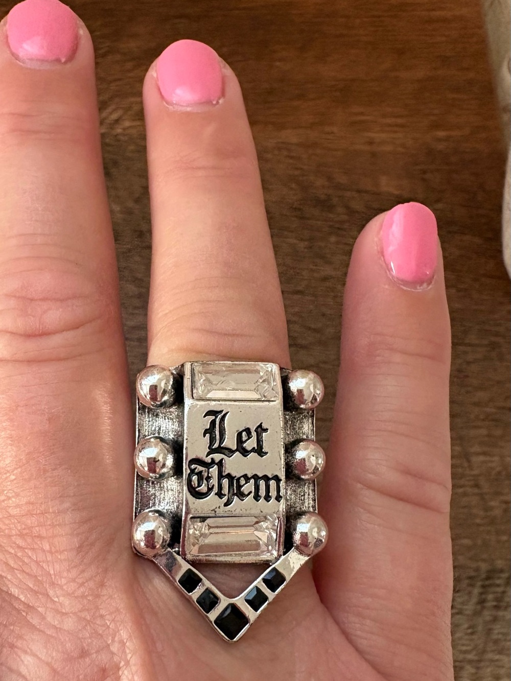 Pebby Forevee Women’s Silver Statement Ring - Let them - Picture 3 of 4